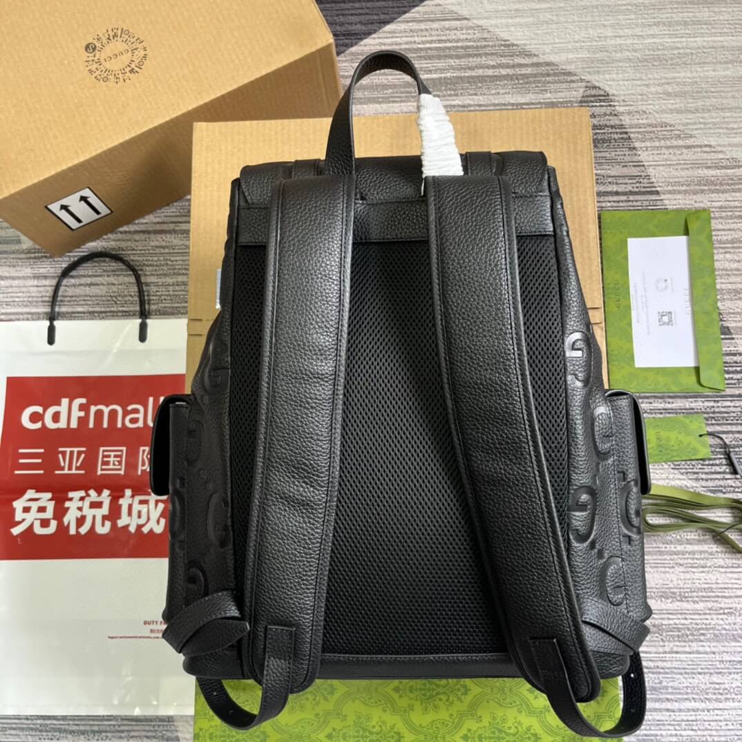 gg 625770 backpack 34cm black cowhide real leather