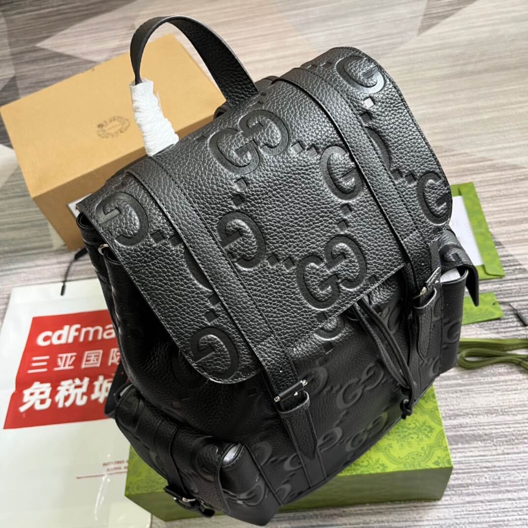 gg 625770 backpack 34cm black cowhide real leather
