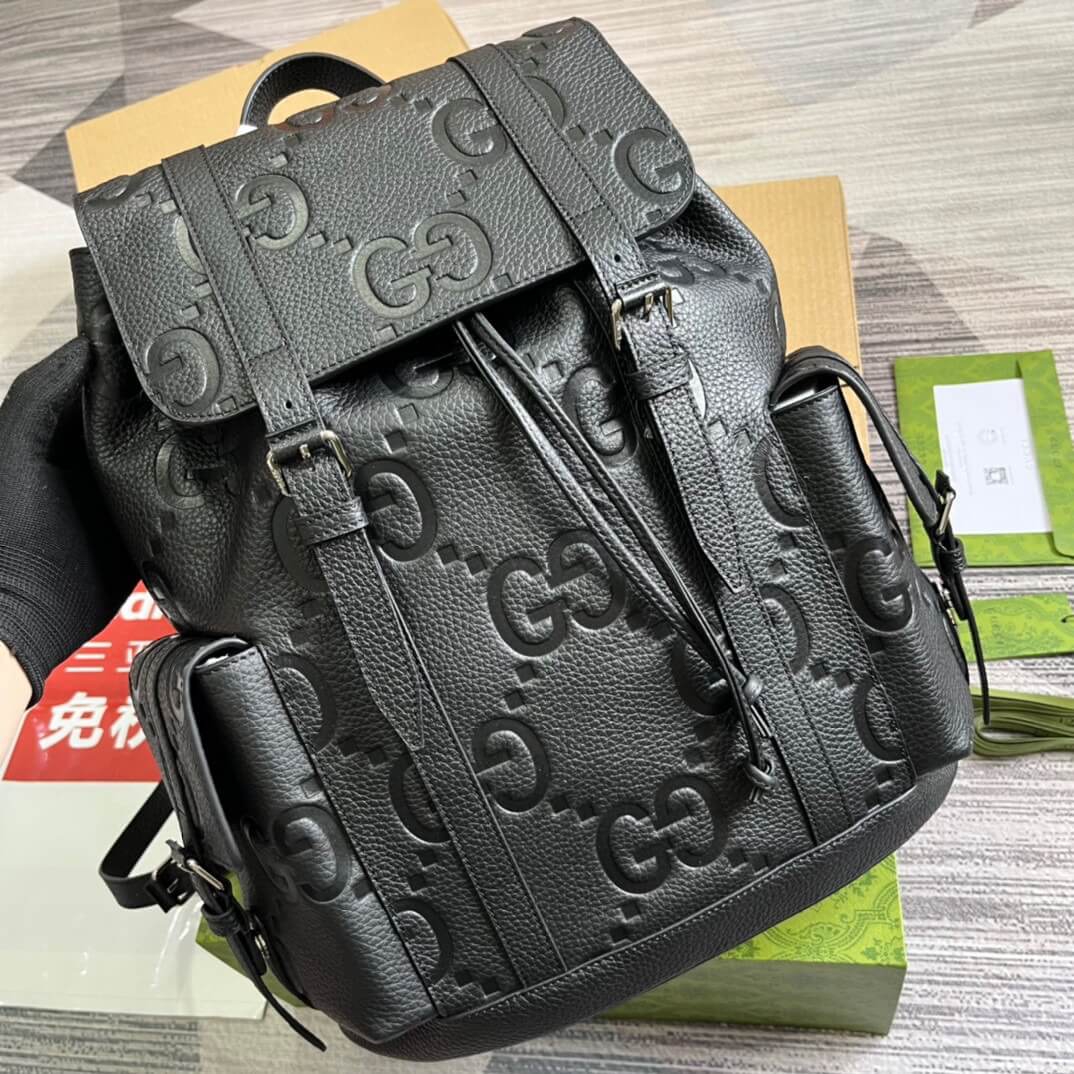 gg 625770 backpack 34cm black cowhide real leather