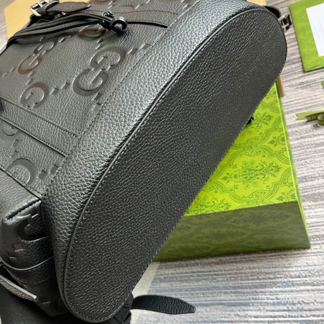 gg 625770 backpack 34cm black cowhide real leather