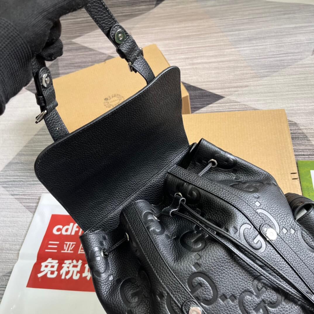 gg 625770 backpack 34cm black cowhide real leather