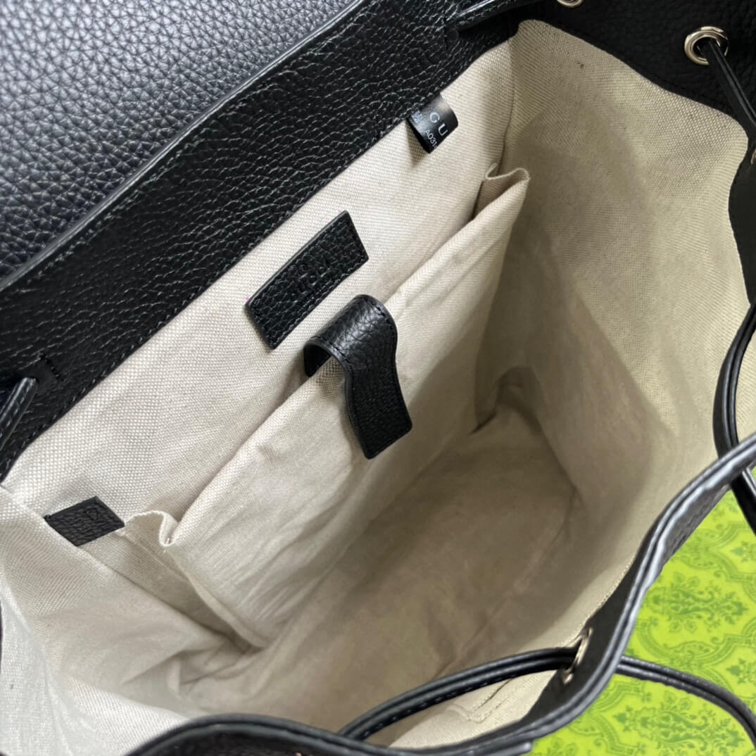 gg 625770 backpack 34cm black cowhide real leather