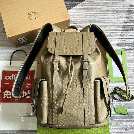 gg 625770 backpack 34cm taupe cowhide real leather