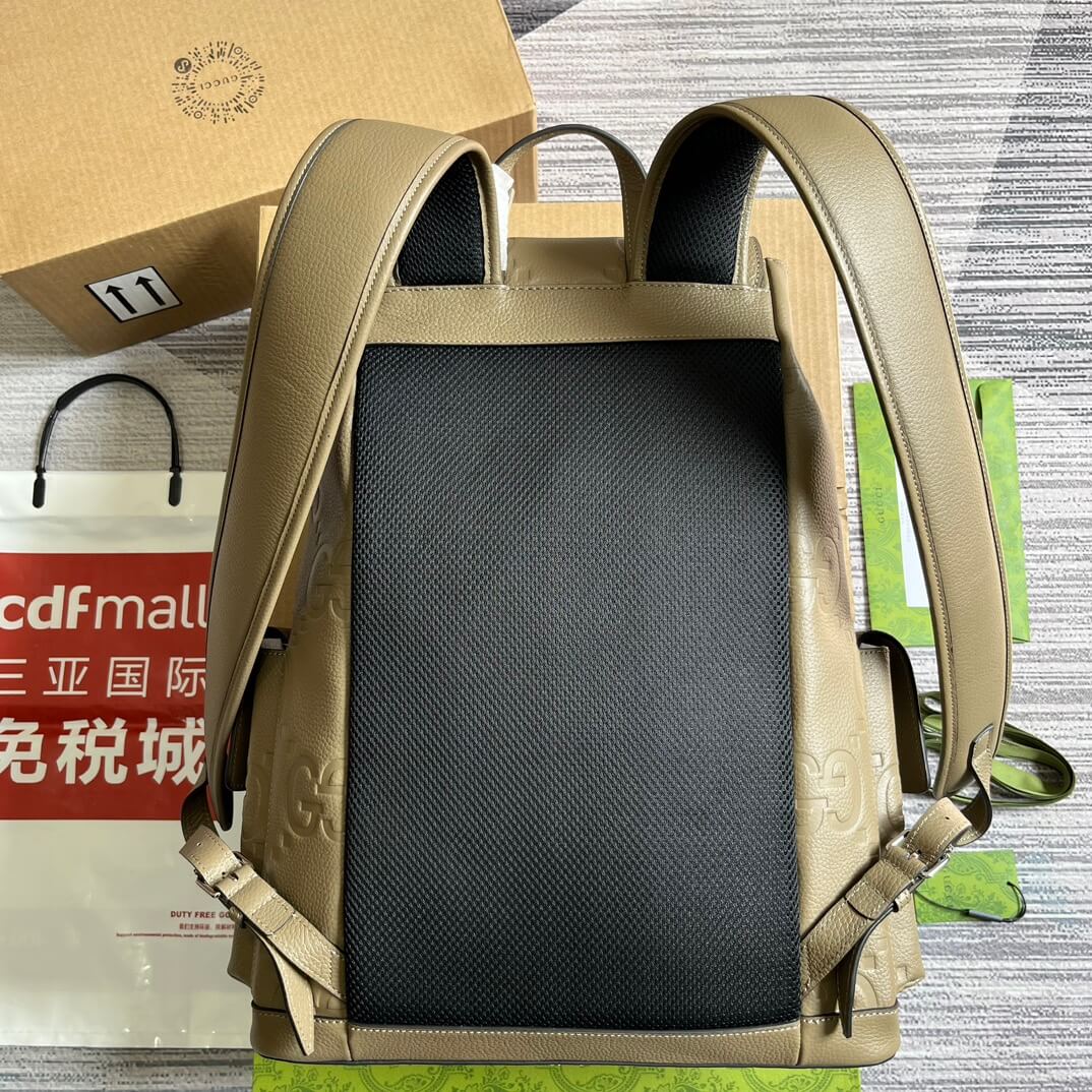 gg 625770 backpack 34cm taupe cowhide real leather