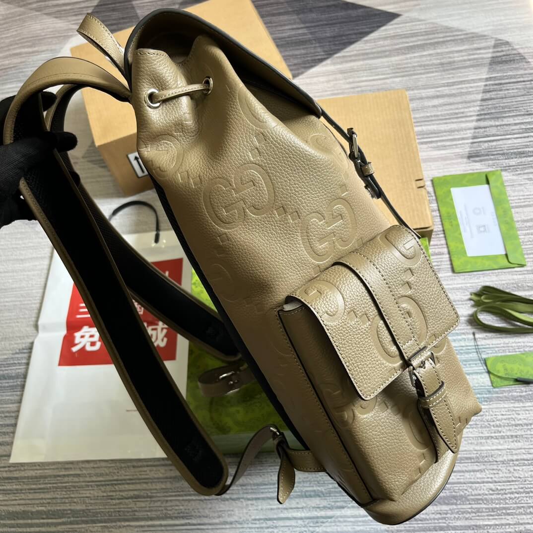 gg 625770 backpack 34cm taupe cowhide real leather