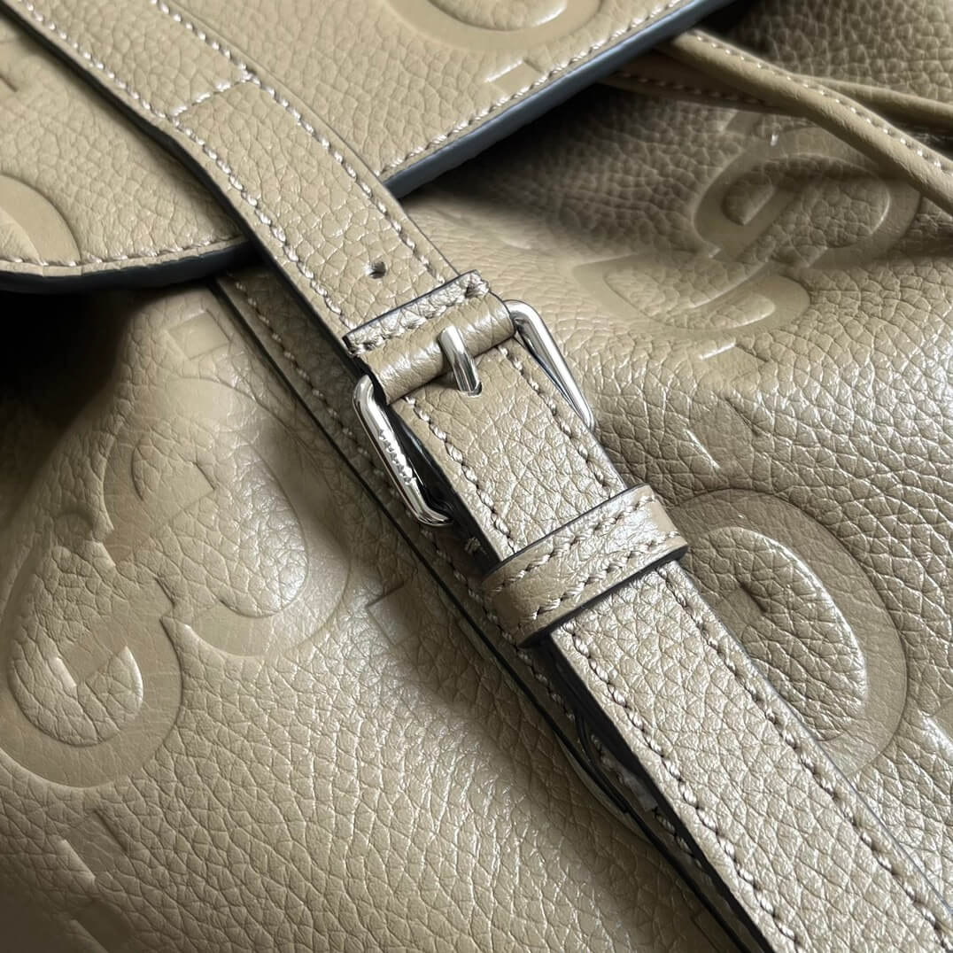 gg 625770 backpack 34cm taupe cowhide real leather