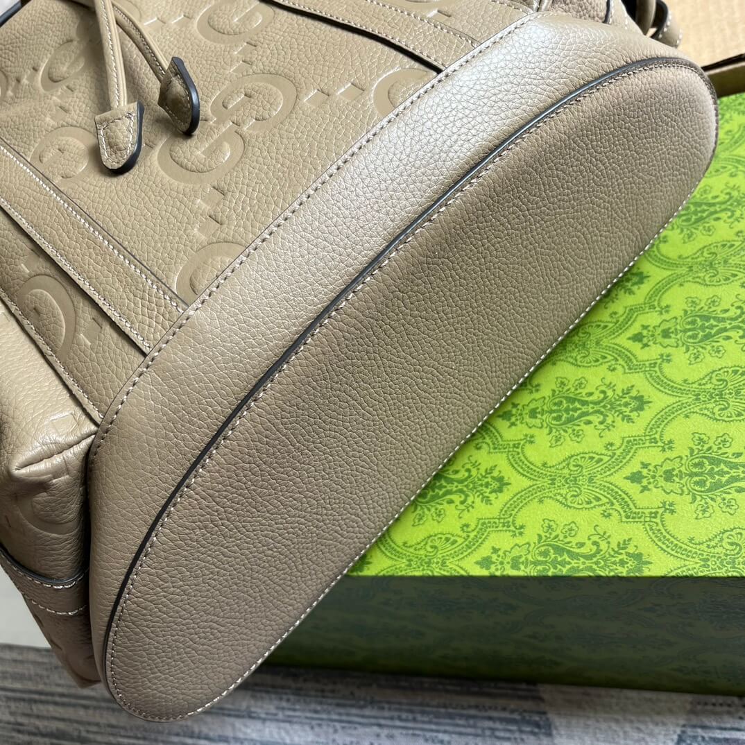 gg 625770 backpack 34cm taupe cowhide real leather