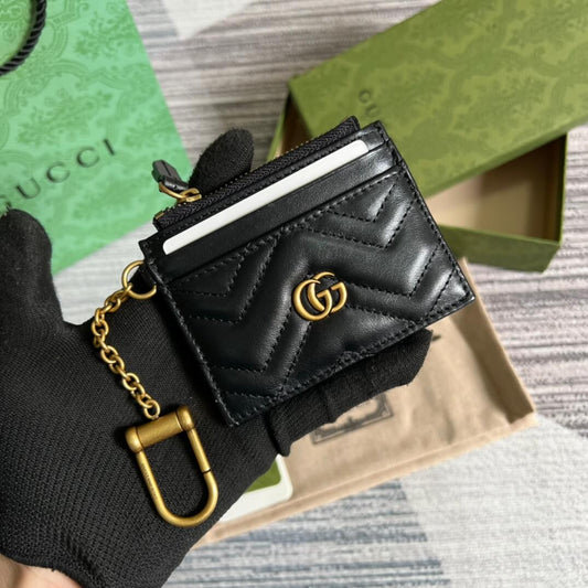 gg 627064 marmont wallet 10cm black canvas