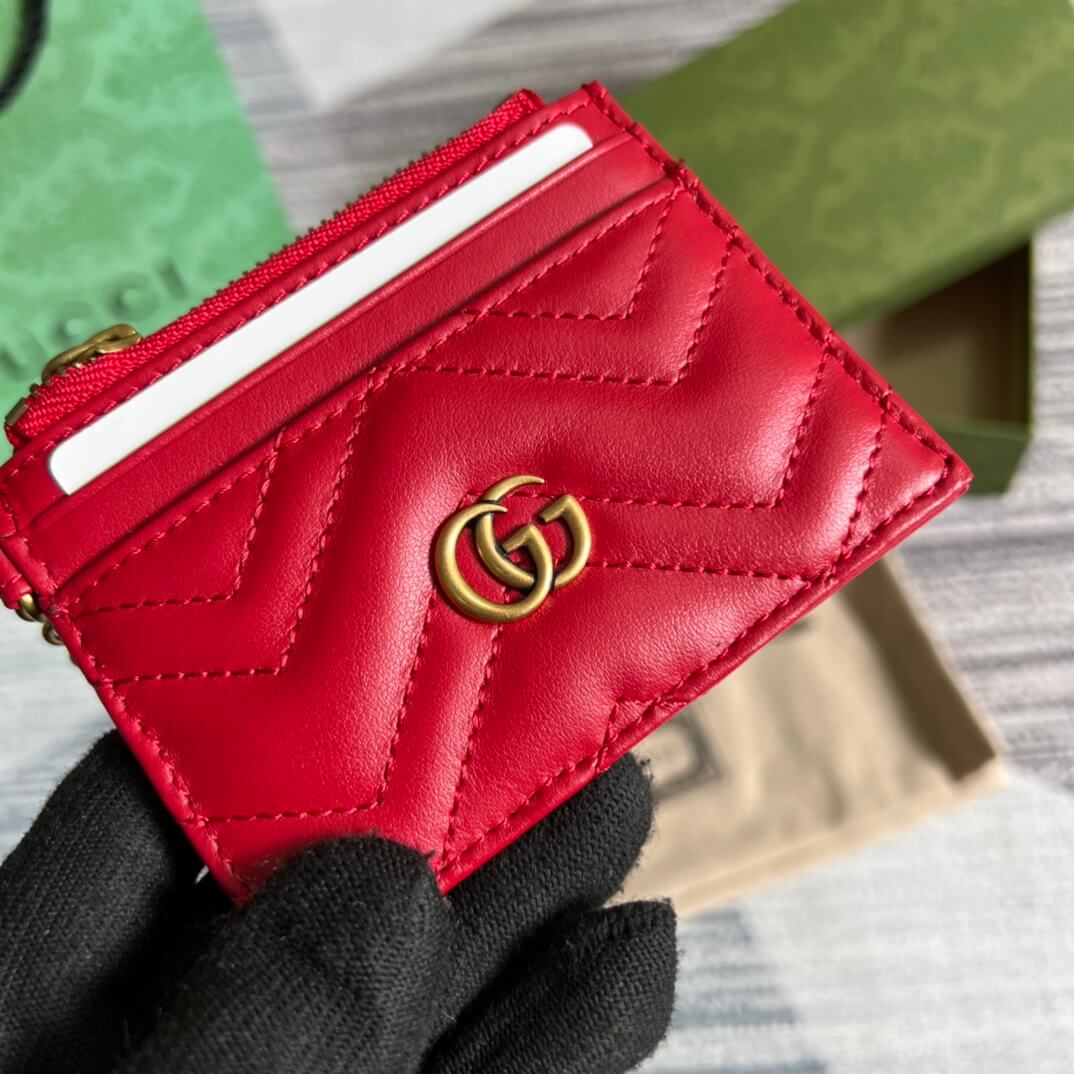 gg 627064 marmont wallet 10cm red canvas