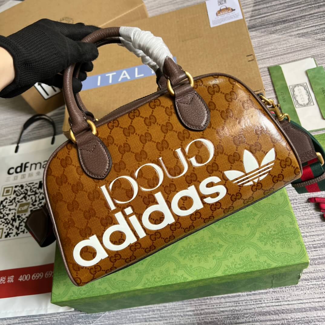 gg 702397 shoulder bag handbag brown adidas x gc