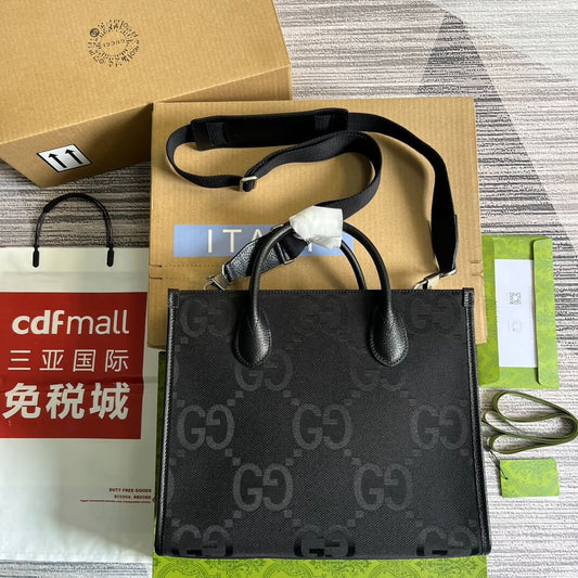 gg 703974 aria tote bag 31cm black free shipping shoulder bag