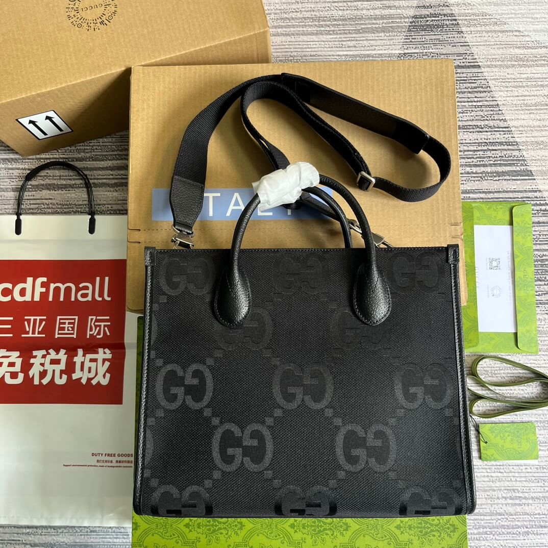 gg 703974 aria tote bag 31cm black free shipping shoulder bag