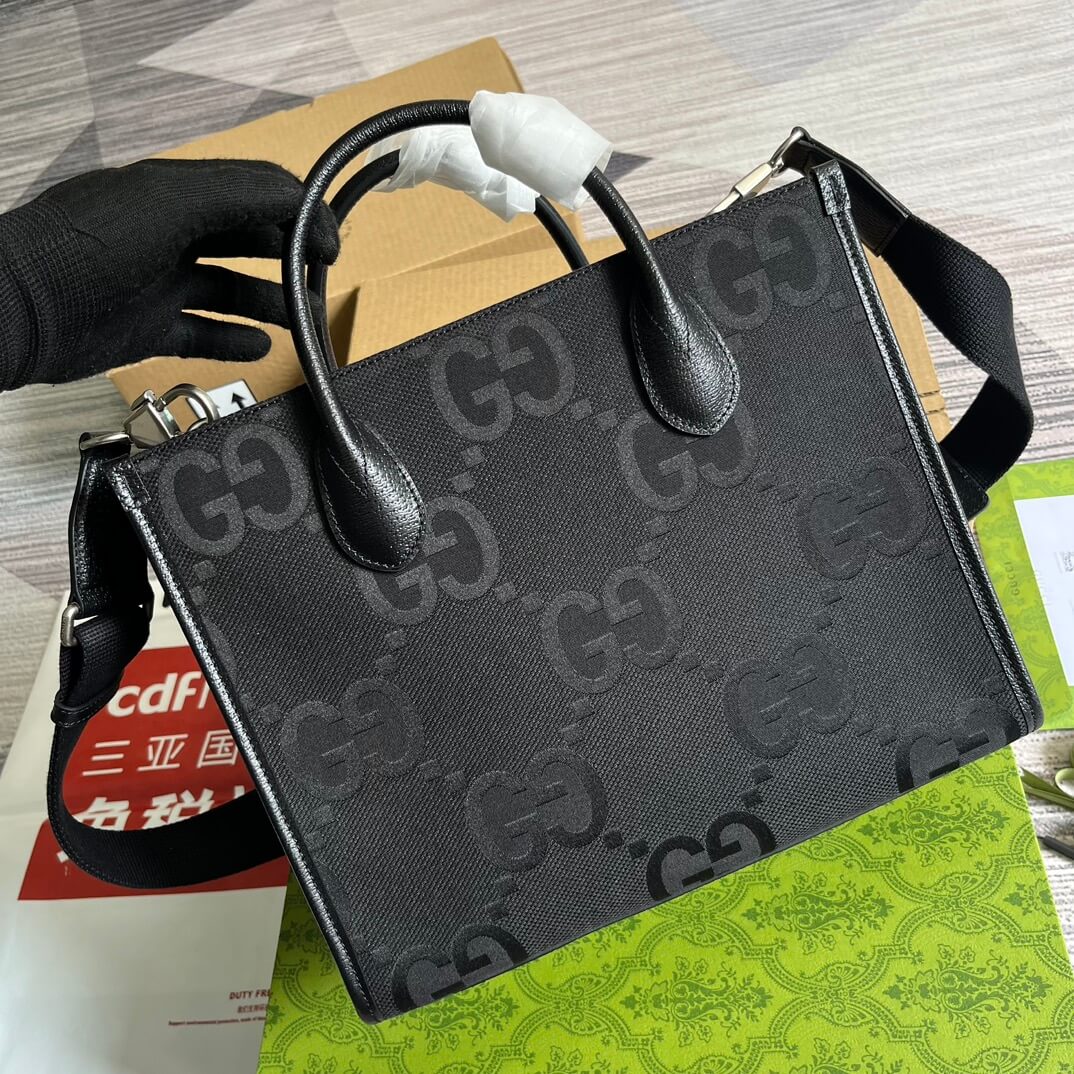 gg 703974 aria tote bag 31cm black free shipping shoulder bag