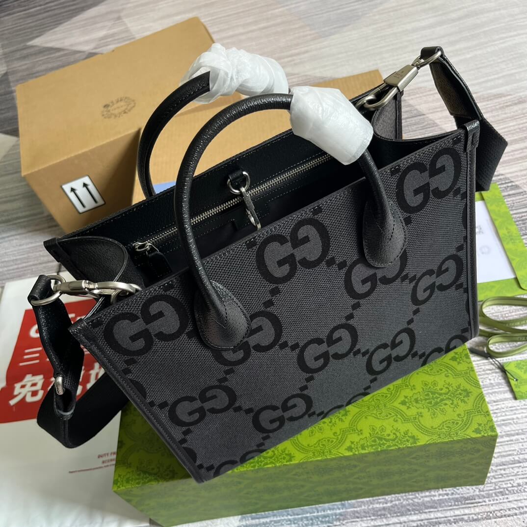 gg 703974 aria tote bag 31cm black free shipping shoulder bag