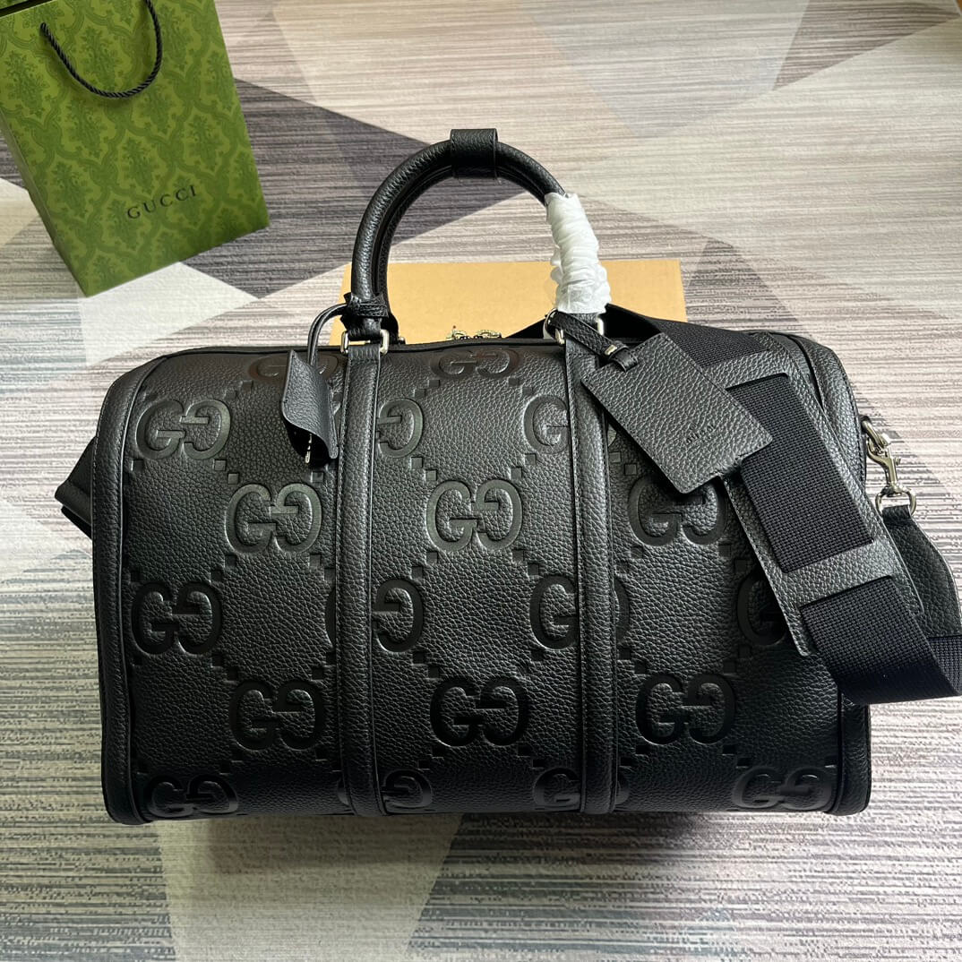 gg 725282 travel bag handbag 45cm black canvas
