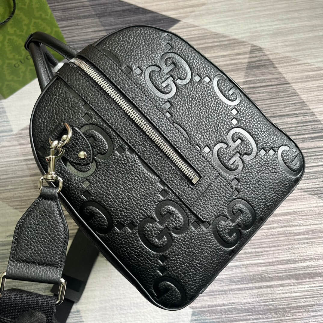 gg 725282 travel bag handbag 45cm black canvas