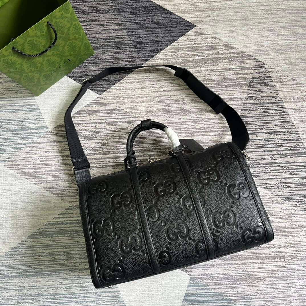 gg 725282 travel bag handbag 45cm black canvas