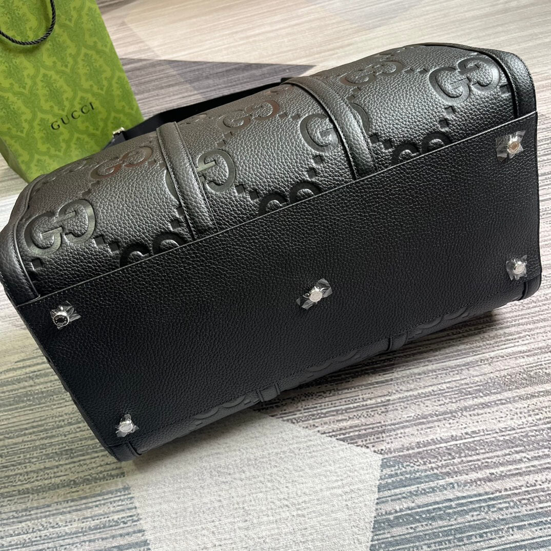 gg 725282 travel bag handbag 45cm black canvas