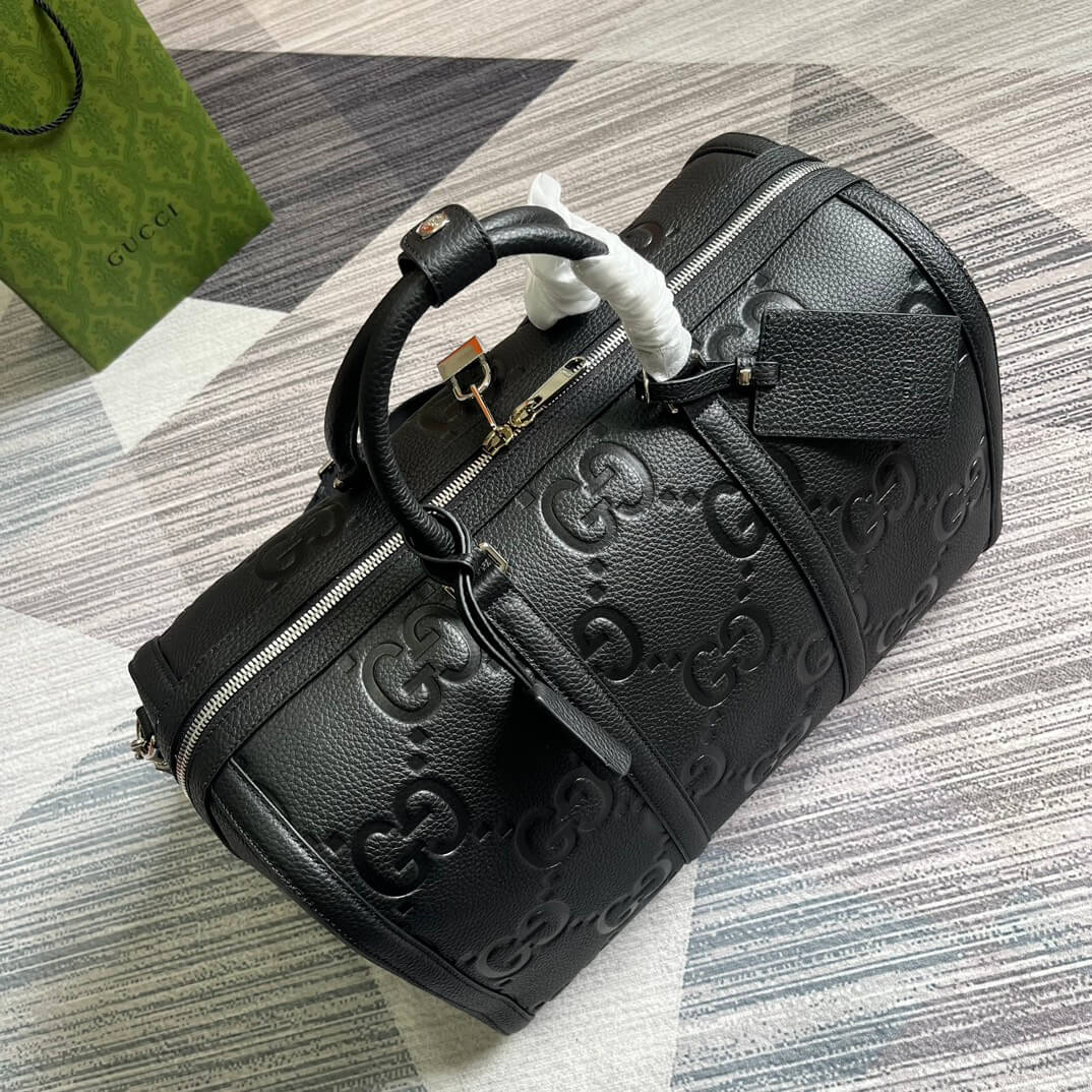 gg 725282 travel bag handbag 45cm black canvas