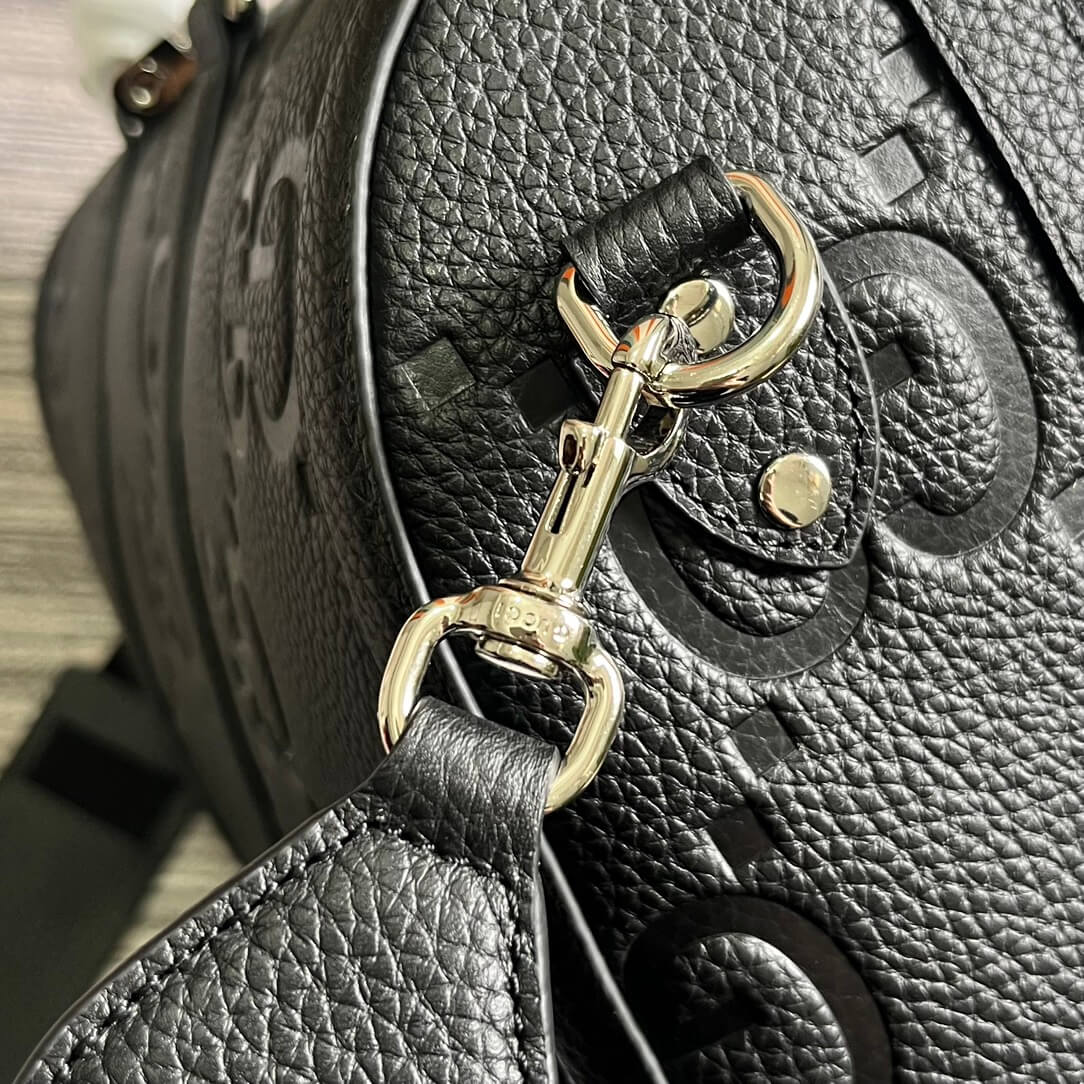 gg 725282 travel bag handbag 45cm black canvas