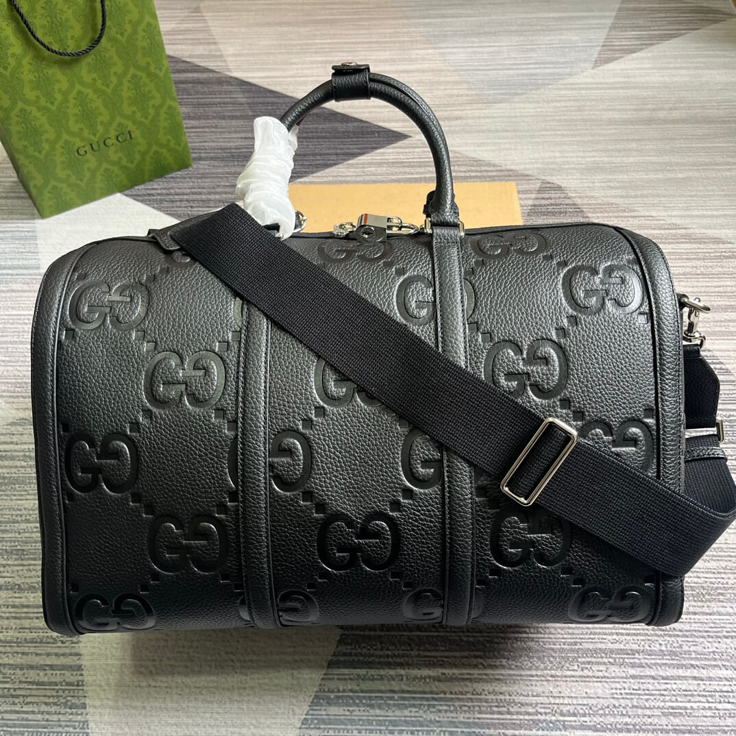 gg 725282 travel bag handbag 45cm black canvas