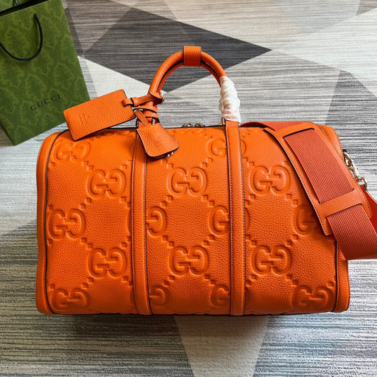 gg 725282 travel bag handbag 45cm orange
