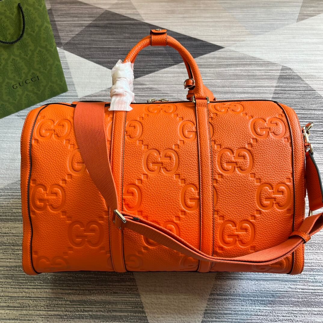 gg 725282 travel bag handbag 45cm orange