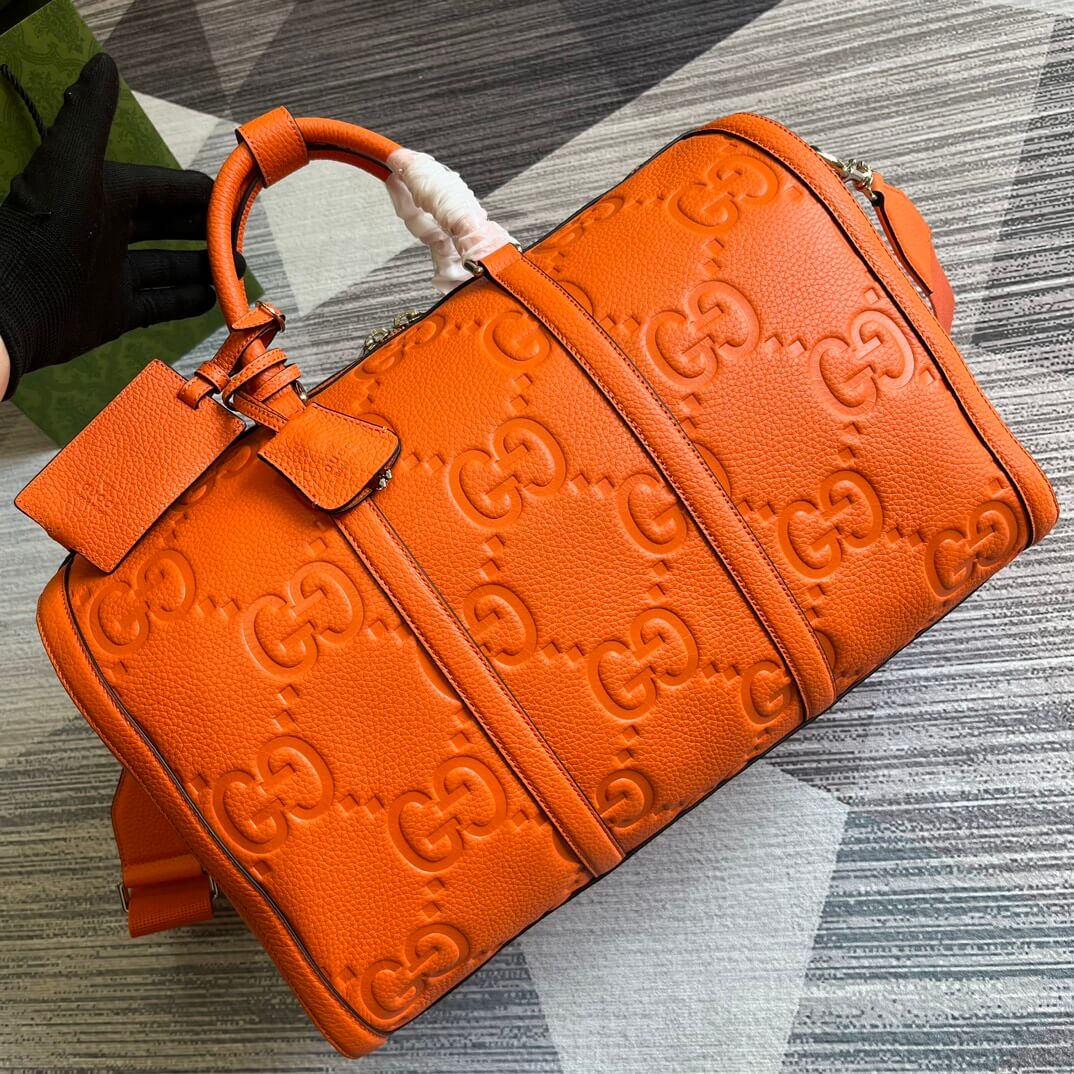 gg 725282 travel bag handbag 45cm orange