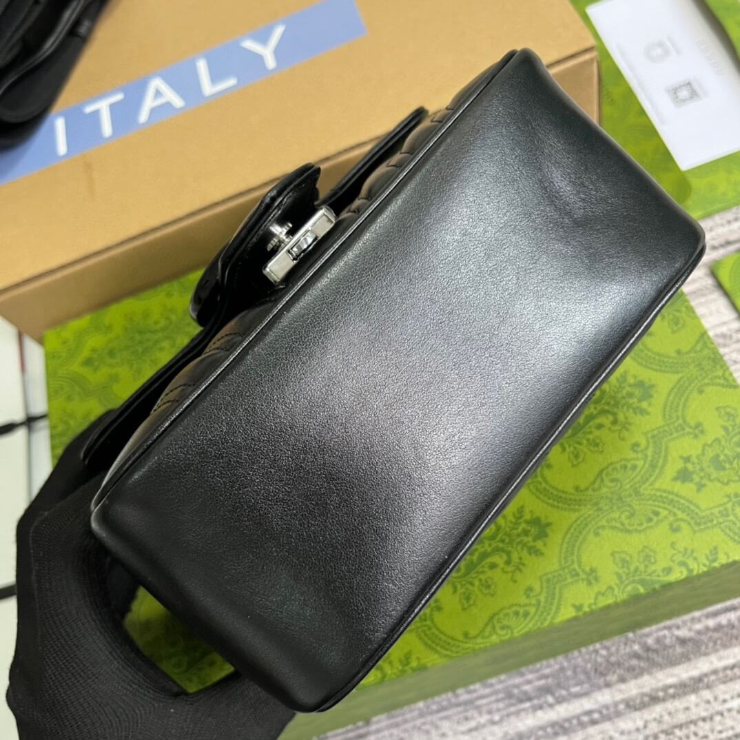 gg 739681 marmont shoulder bag 18cm black leather