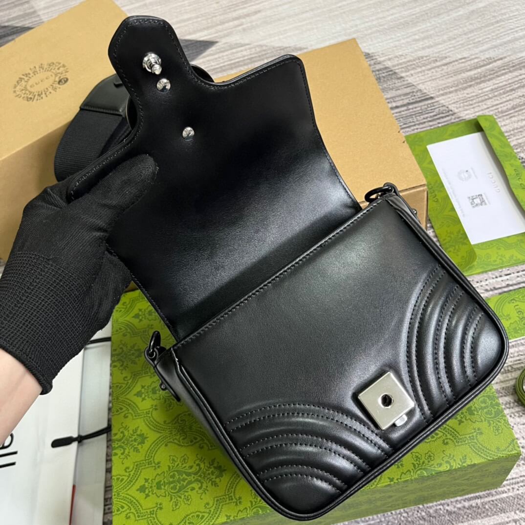gg 739681 marmont shoulder bag 18cm black leather