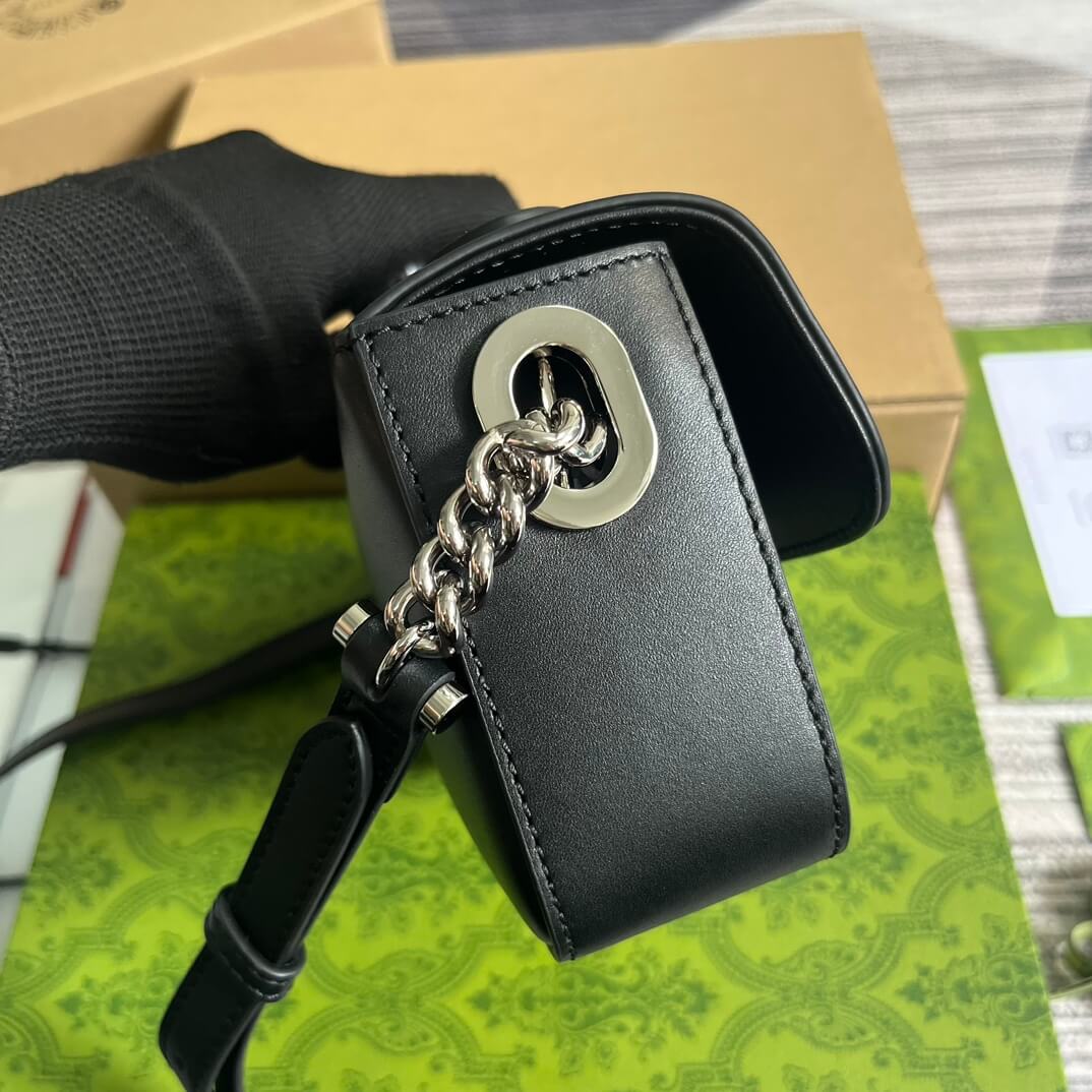 gg 739722 petite gg cross body bags 21cm black leather
