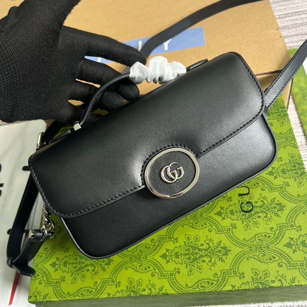 gg 739722 petite gg cross body bags 21cm black leather