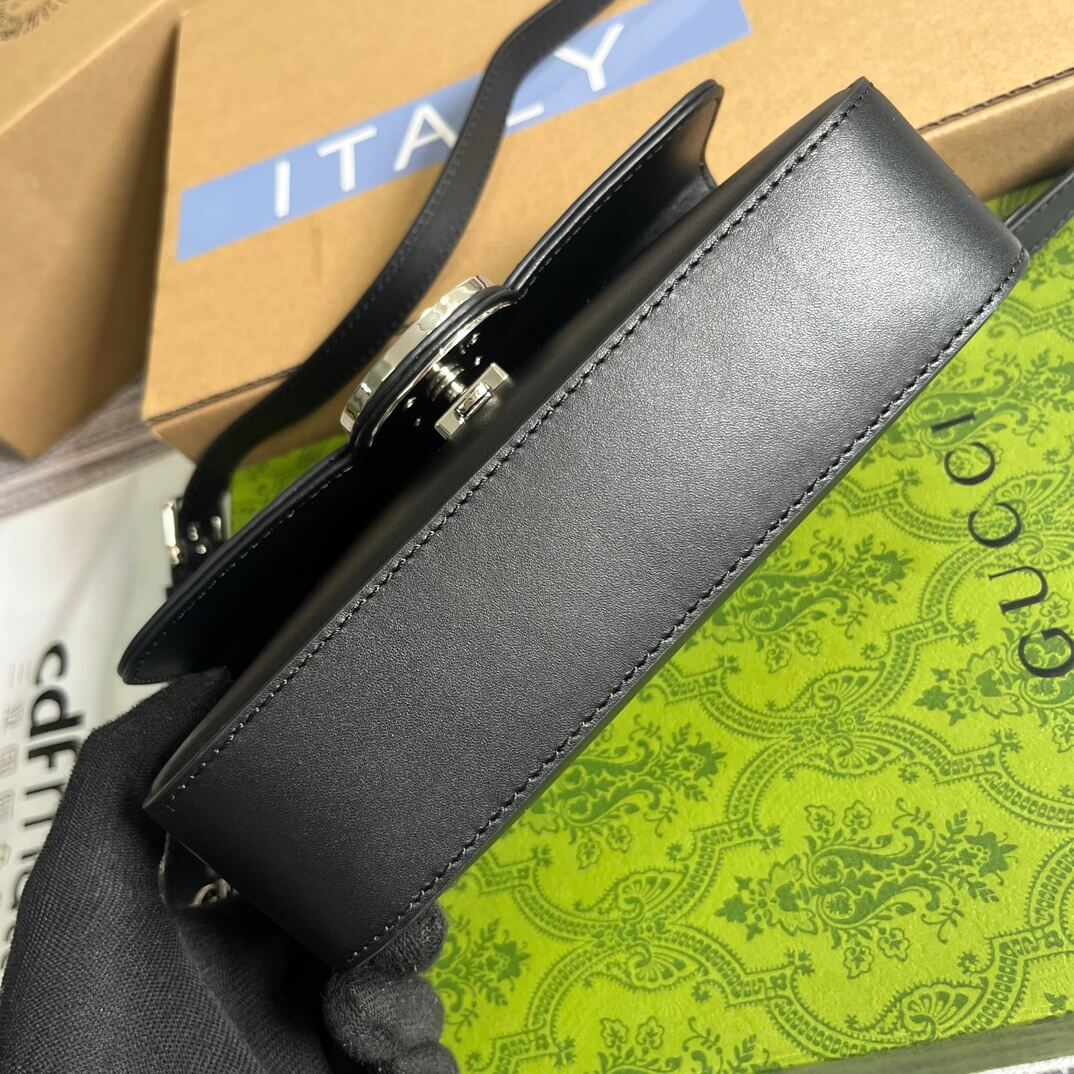 gg 739722 petite gg cross body bags 21cm black leather