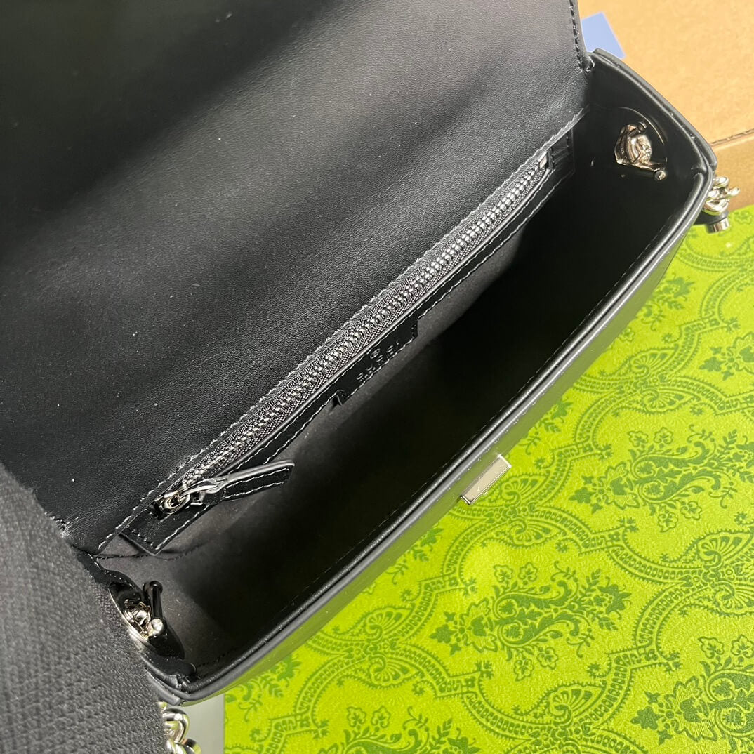 gg 739722 petite gg cross body bags 21cm black leather