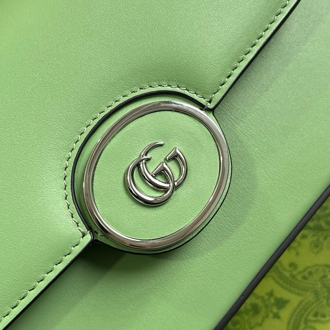 gg 739722 petite gg cross body bags 21cm light green leather