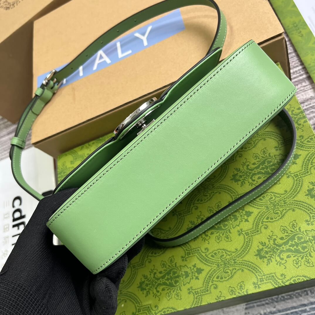 gg 739722 petite gg cross body bags 21cm light green leather