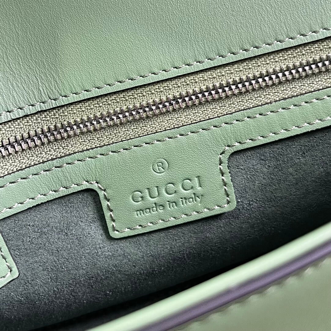 gg 739722 petite gg cross body bags 21cm light green leather