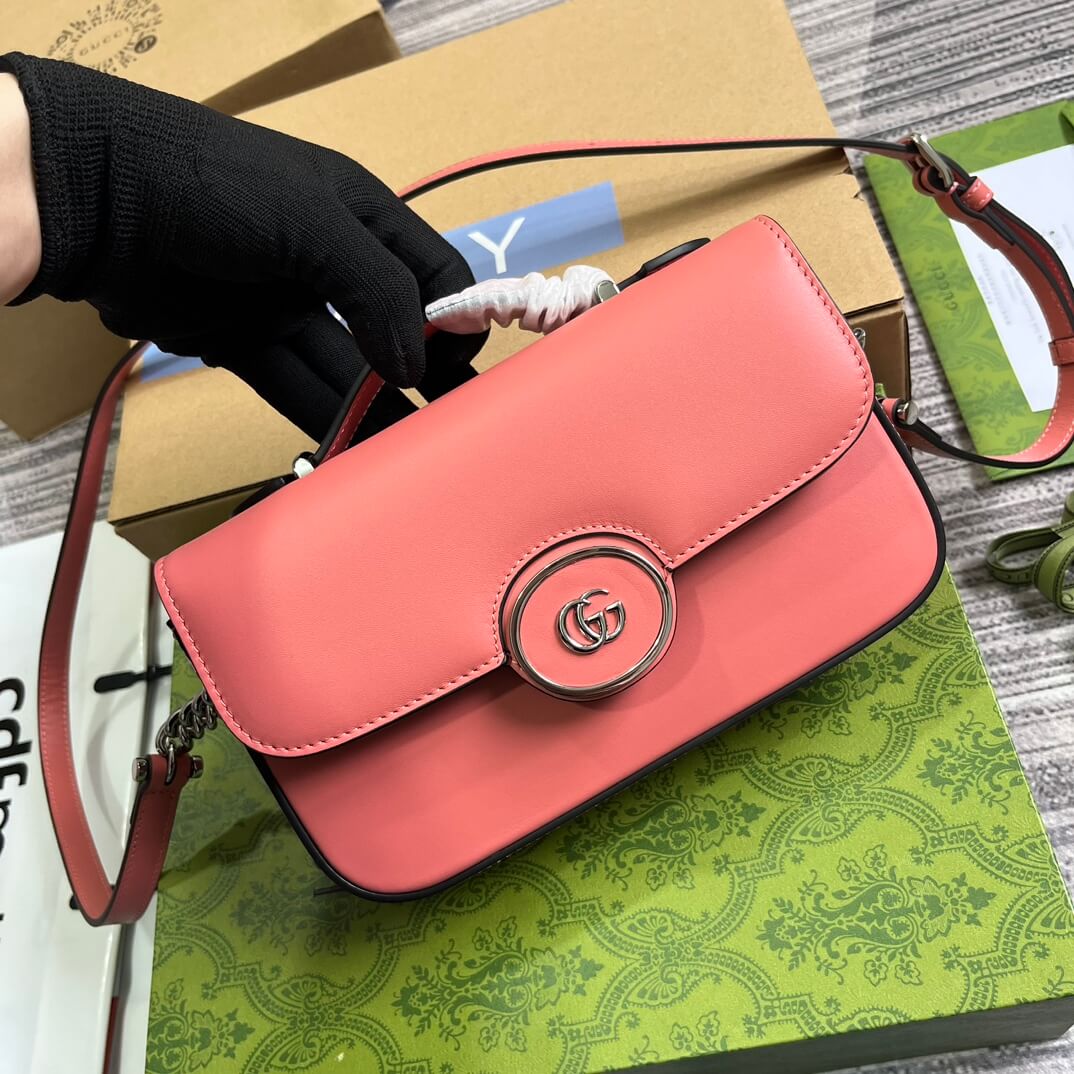 gg 739722 petite gg cross body bags 21cm pink leather