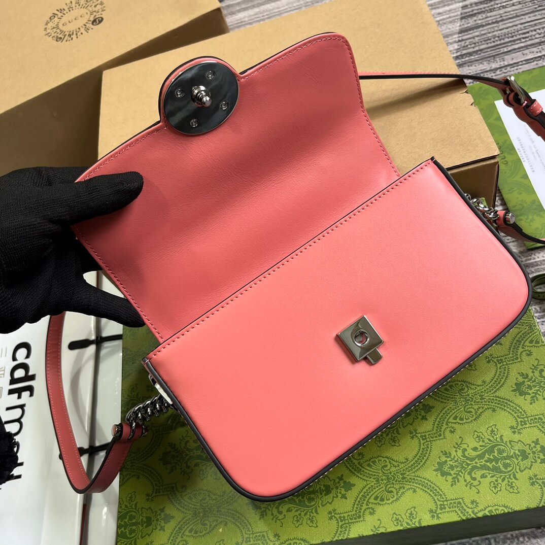 gg 739722 petite gg cross body bags 21cm pink leather
