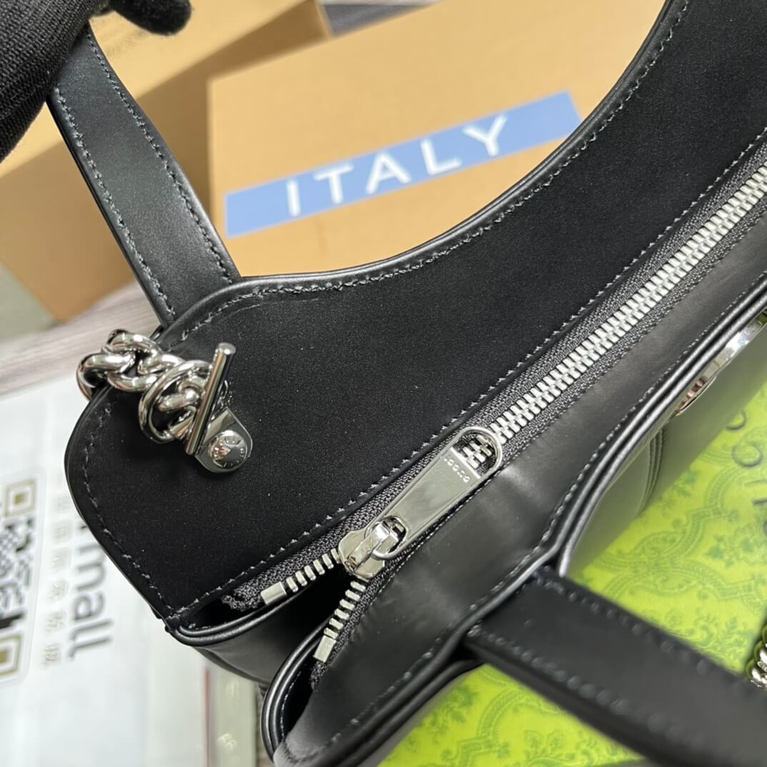 gg 745918 totes handbag 28cm black genuine leather