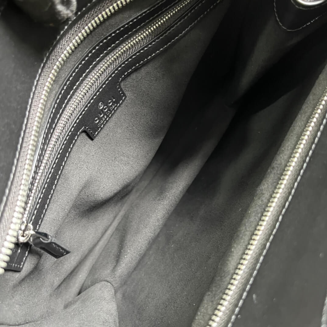 gg 745918 totes handbag 28cm black genuine leather