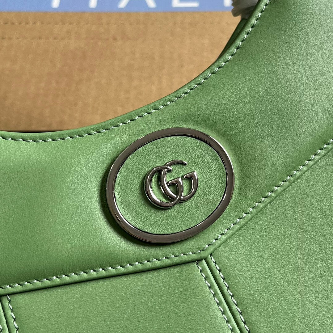 gg 745918 totes handbag 28cm light green genuine leather