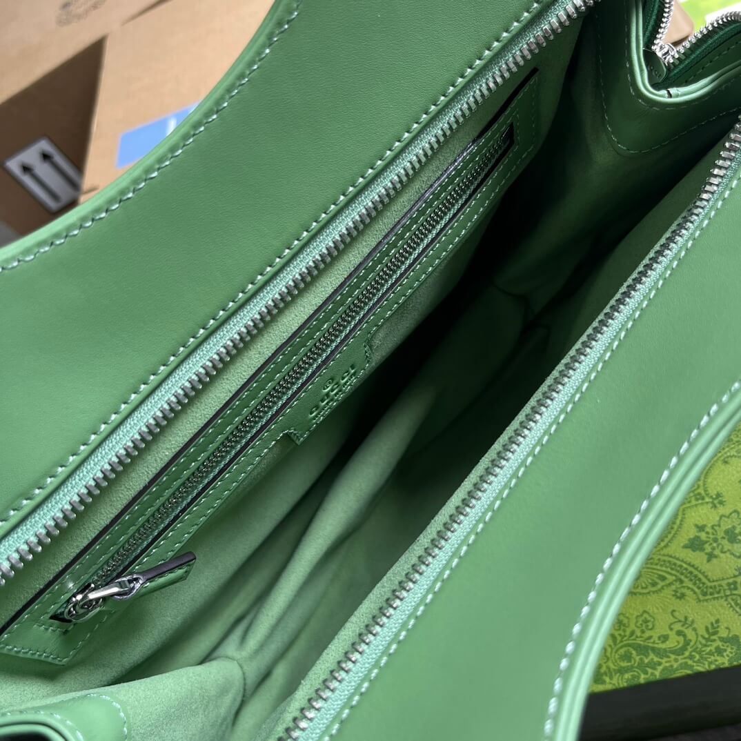 gg 745918 totes handbag 28cm light green genuine leather