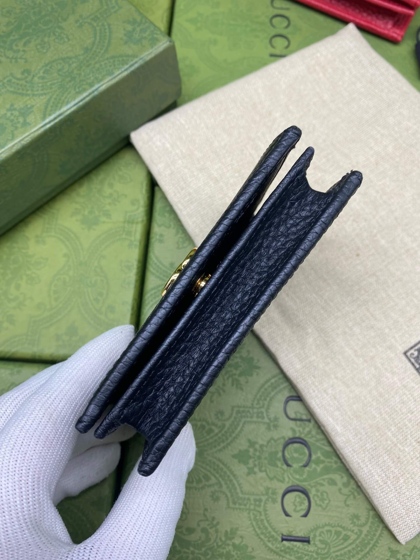 gg pure cowhide wallet black short design