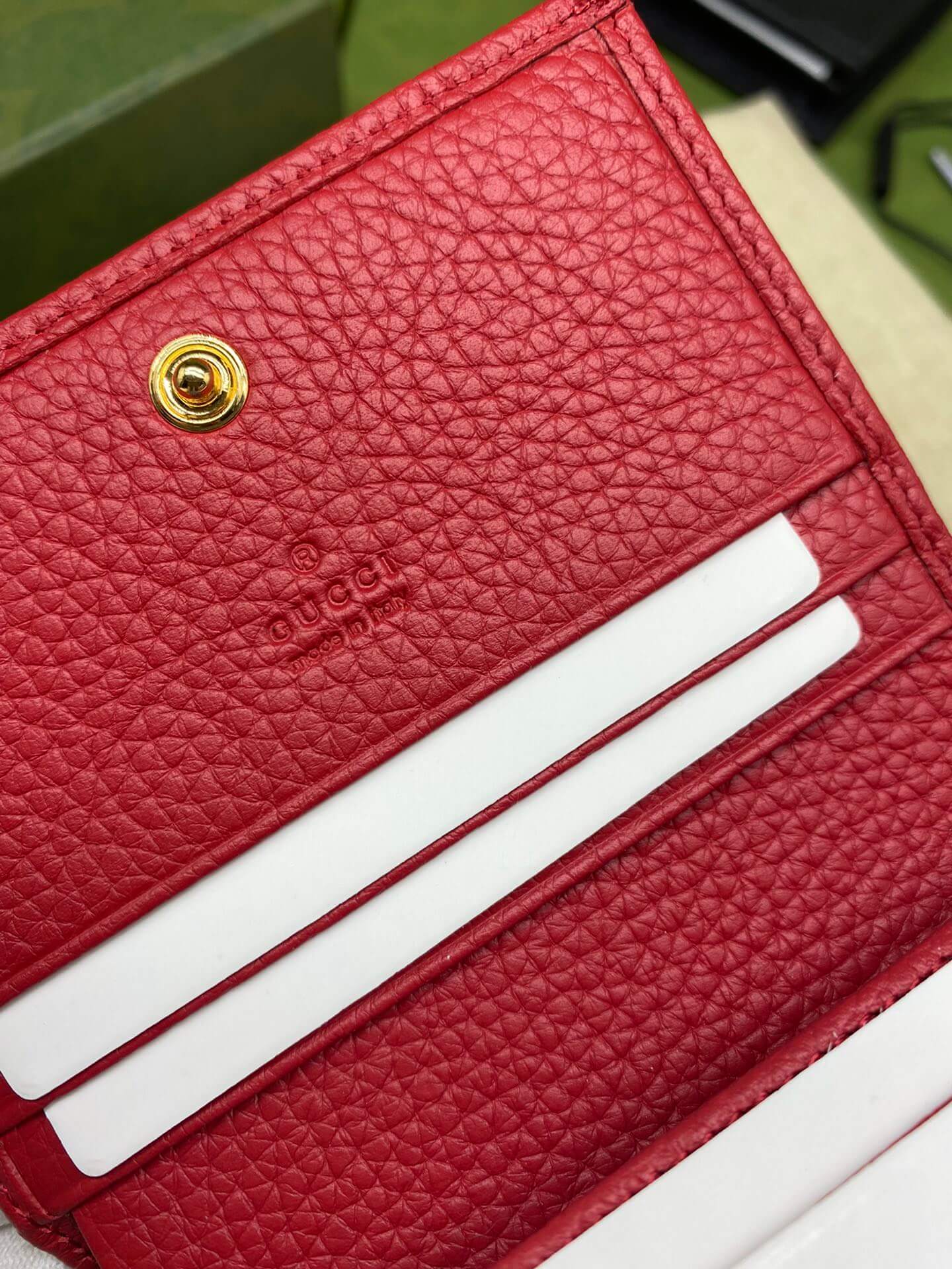 gg pure cowhide wallet red short design
