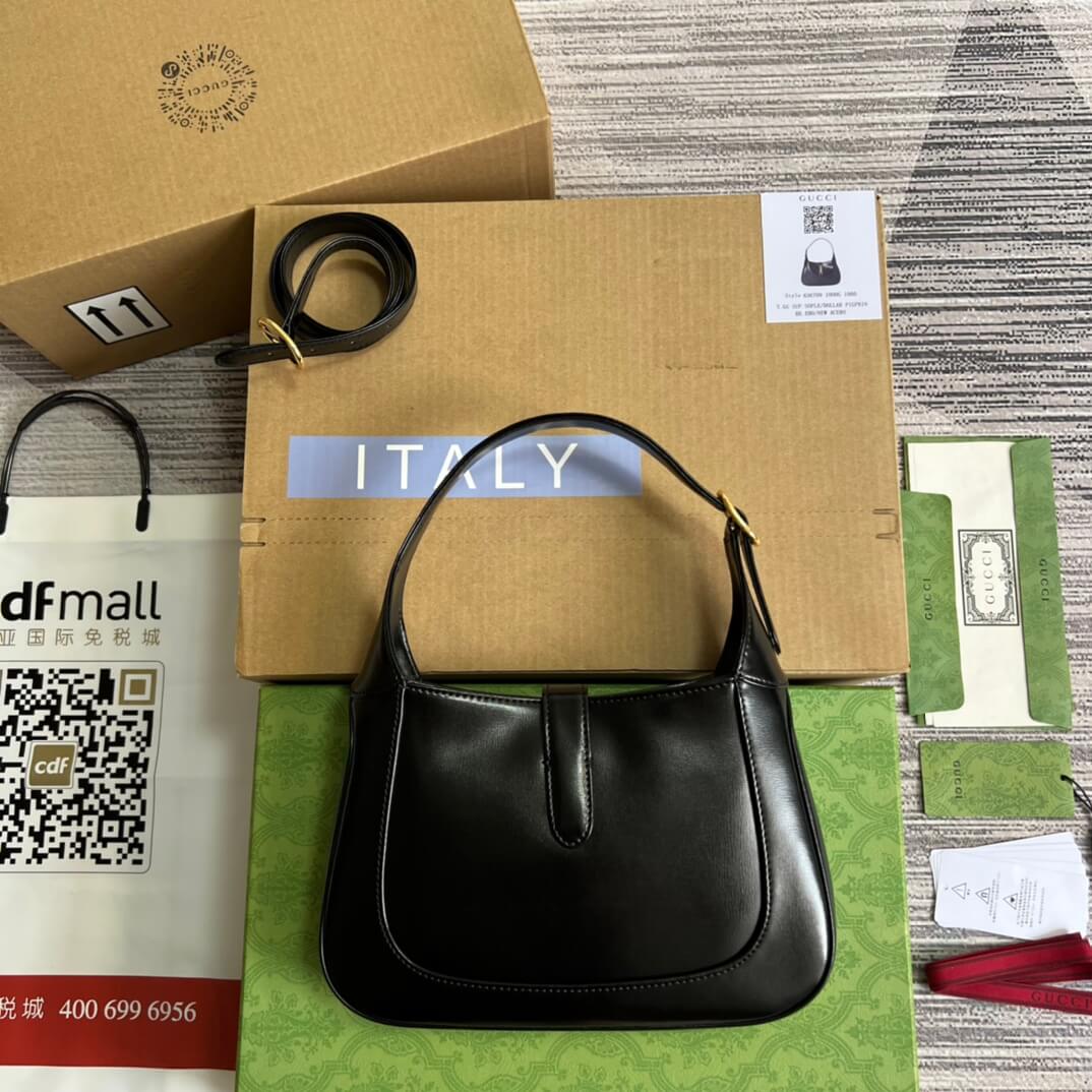 gg636709 subaxillary bag 28cm black cowhide