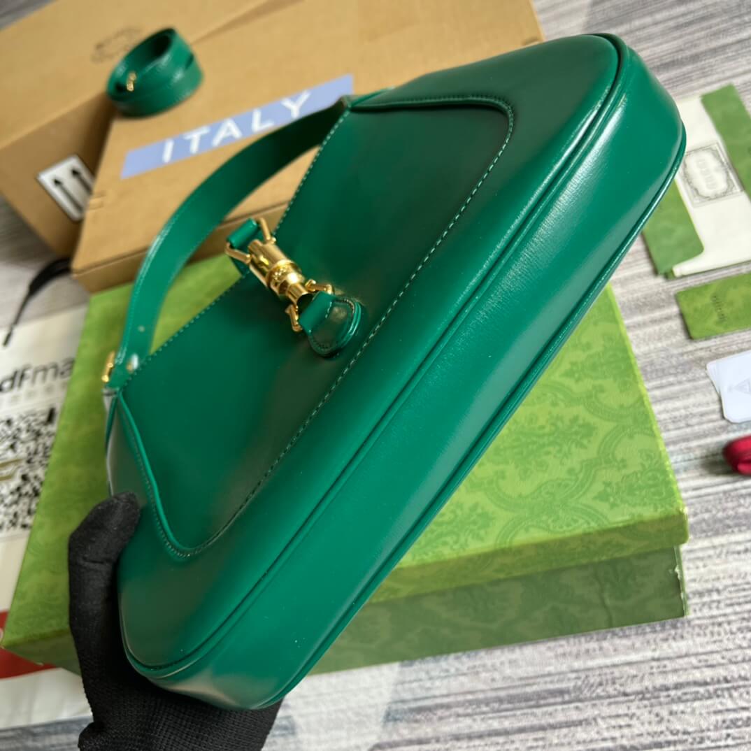 gg636709 subaxillary bag 28cm green cowhide