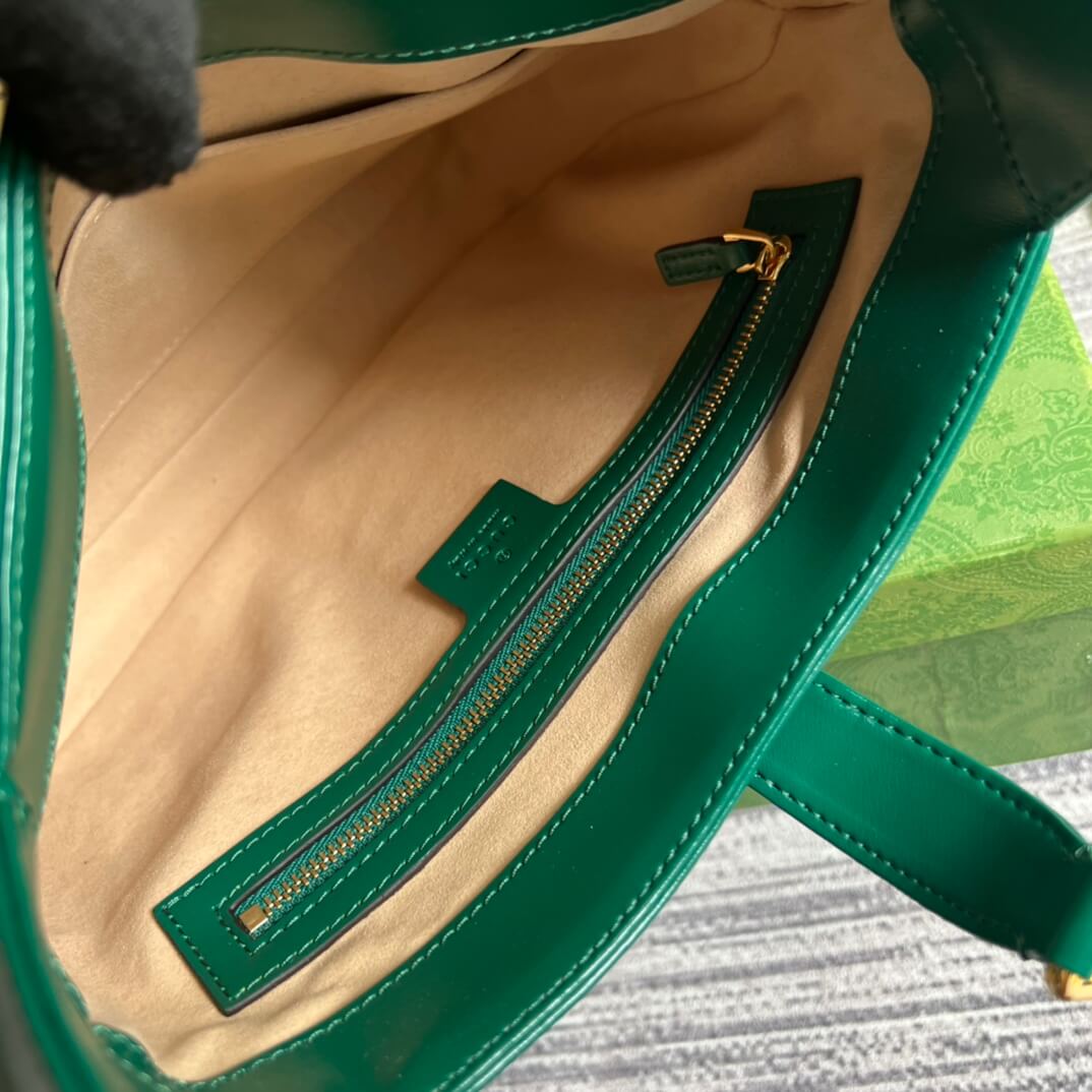 gg636709 subaxillary bag 28cm green cowhide