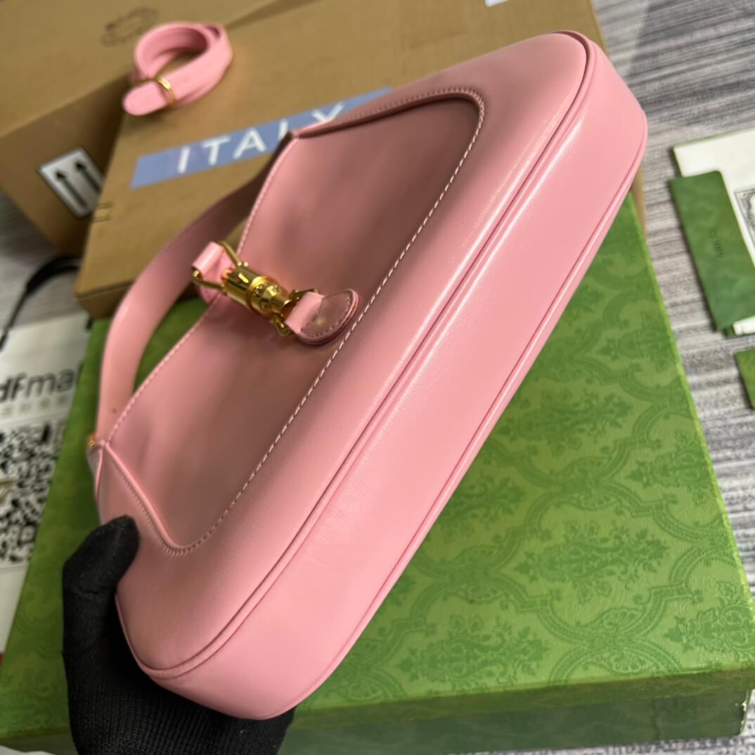 gg636709 subaxillary bag 28cm pink cowhide