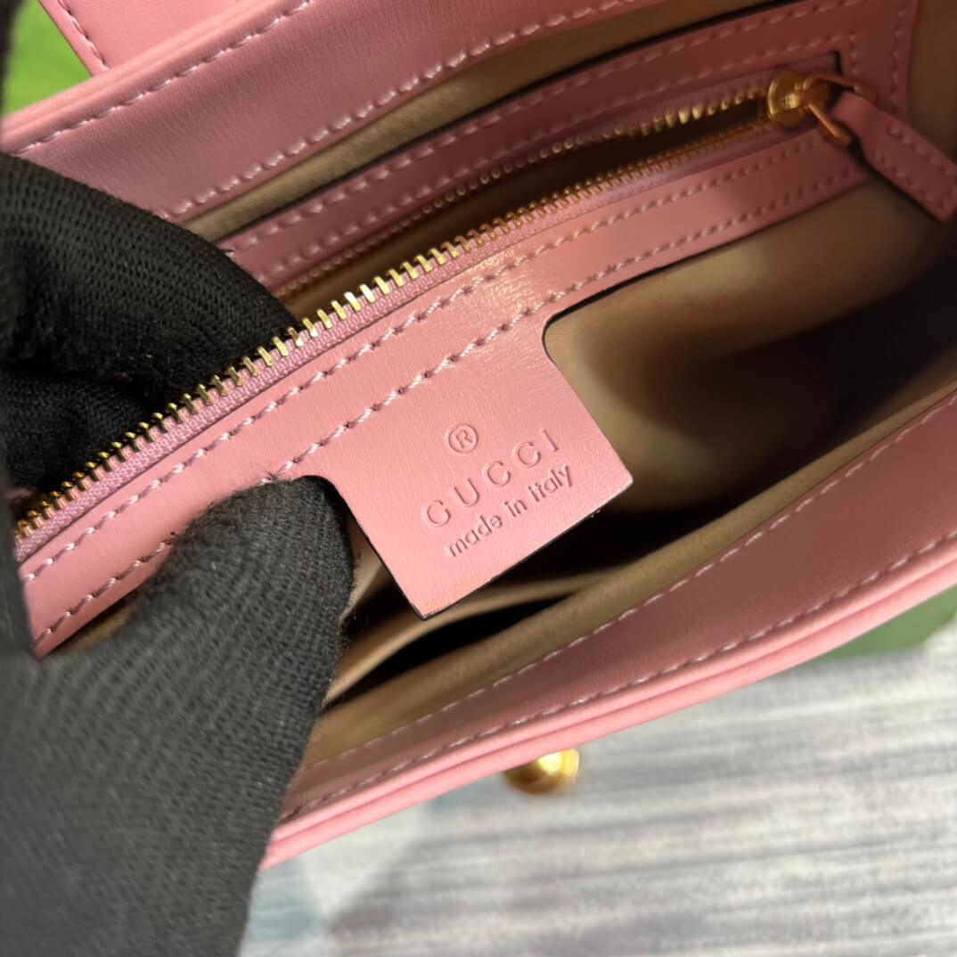 gg636709 subaxillary bag 28cm pink cowhide
